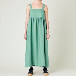 BEYOND NINE SUKI OCEAN STRIPE LINEN DRESS